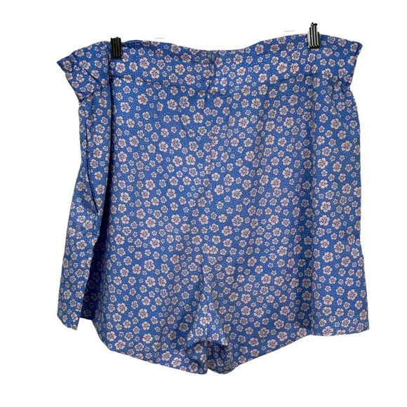 MONKI Blue Floral Paper Bag Shorts Large - Picture 2 of 5